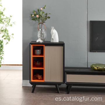 Juego de sala de estar, gabinetes de madera, soporte para TV con mesa de centro y mesa auxiliar